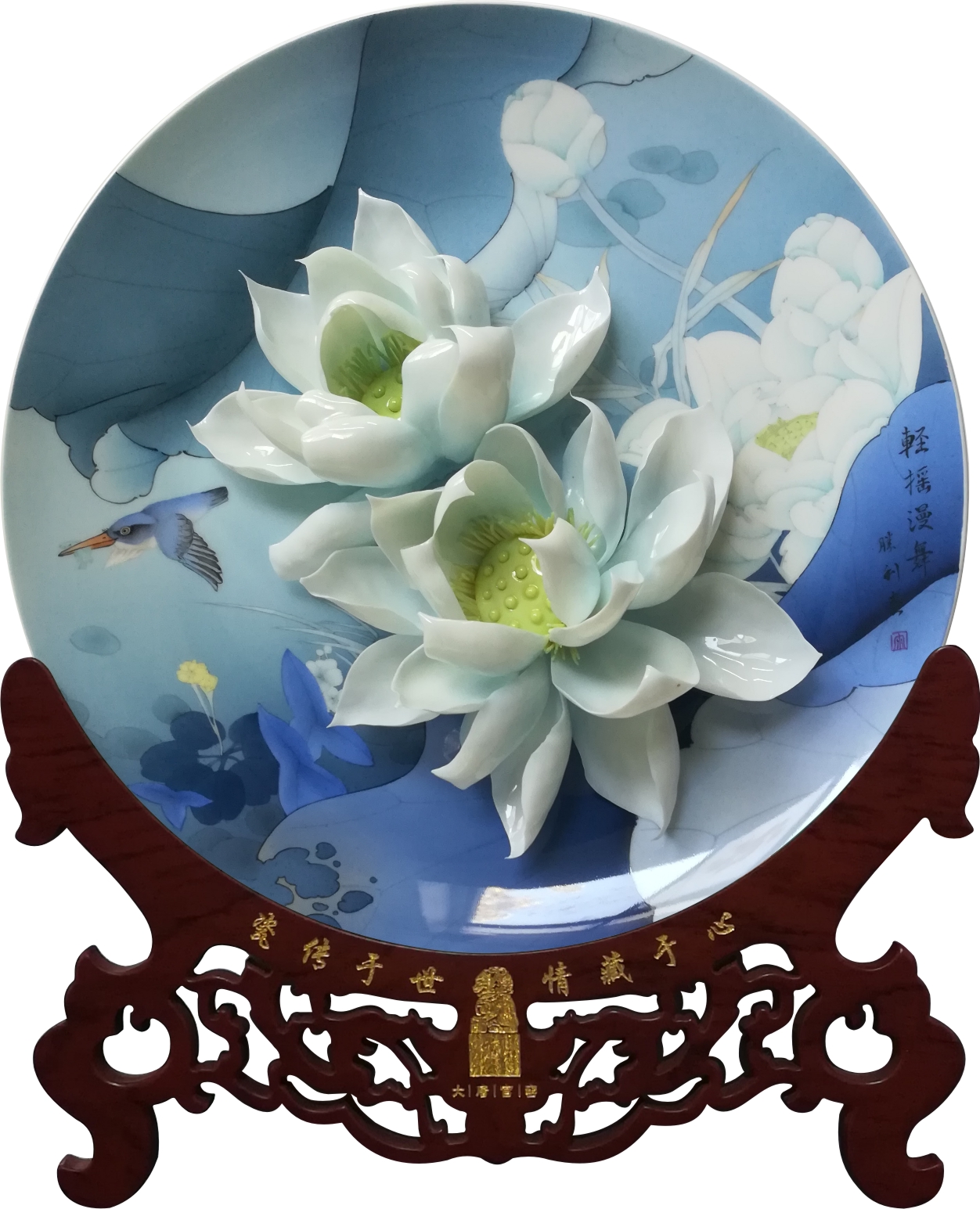 CN304688977S_工艺品(牡丹瓷 轻摇漫舞)